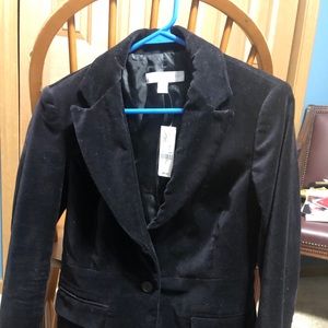 Black velvet 2-button jacket